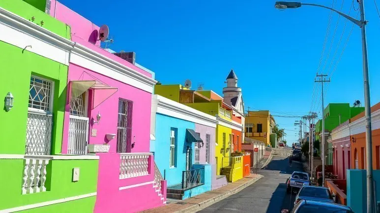 Colourful houses on a Bo-Kaap street