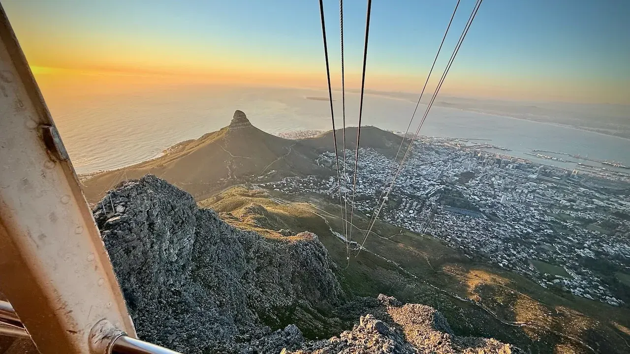 The Table Mountain cable car above the city