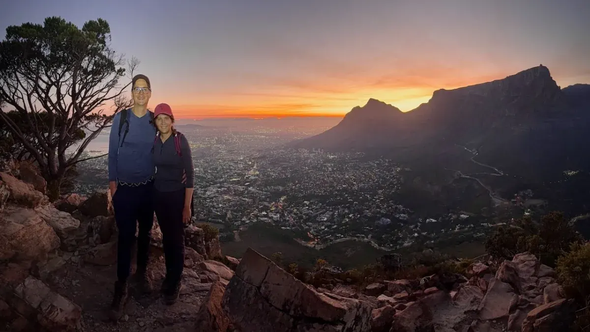 Lion's Head at sunset above Camps Bay and the Atlantic